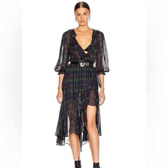 Revolve ICONS Swiss Dot Flamenco Wrap Dress - Picture 2 of 14